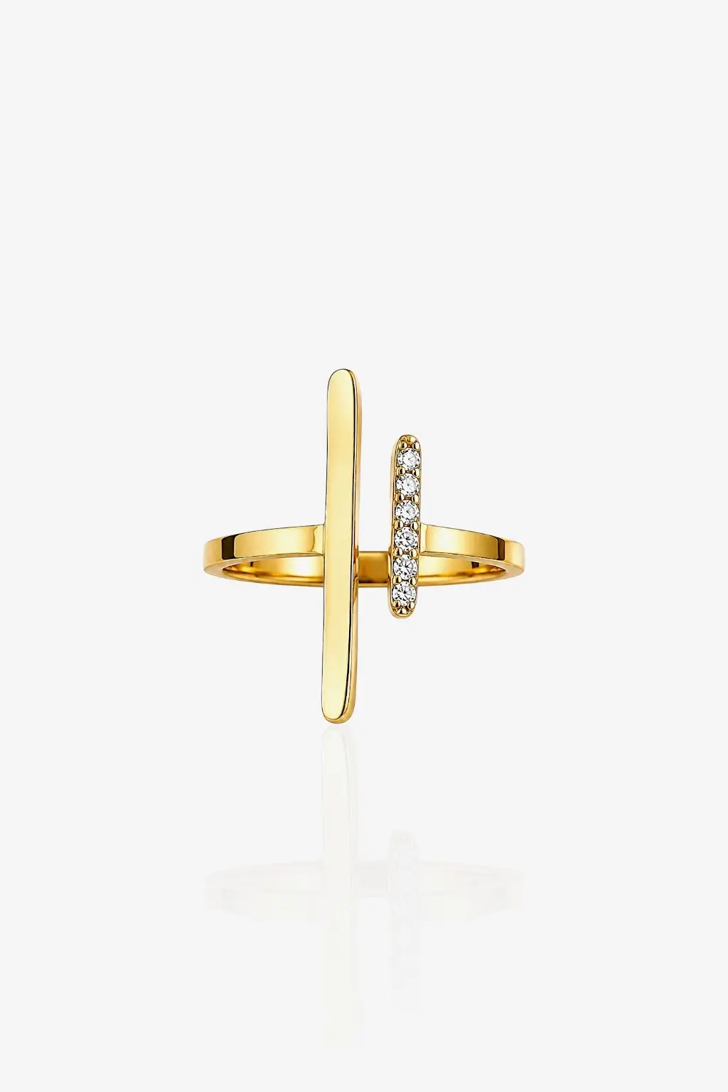 Bague ouverte acier inoxydable dorée pour femme