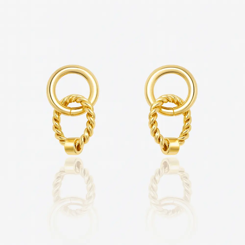 Boucles d'oreilles minimaliste en acier inoxydable