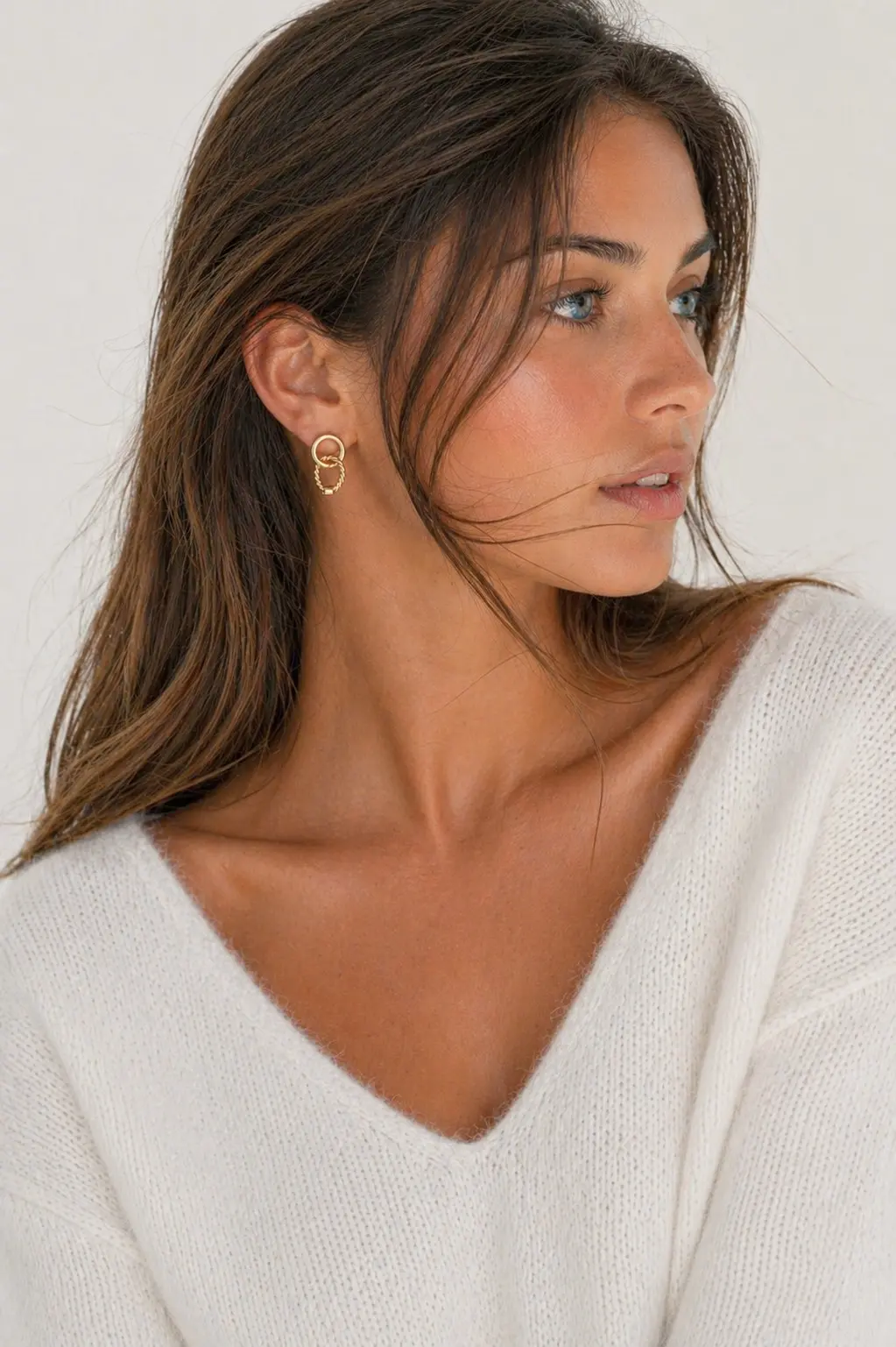 Boucles d’oreilles minimalistes doré en acier inoxydable pour femme