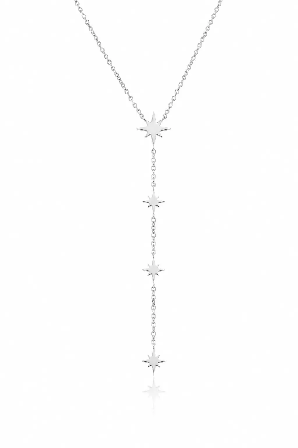 Collier argenté étoiles en acier inoxydable femme
