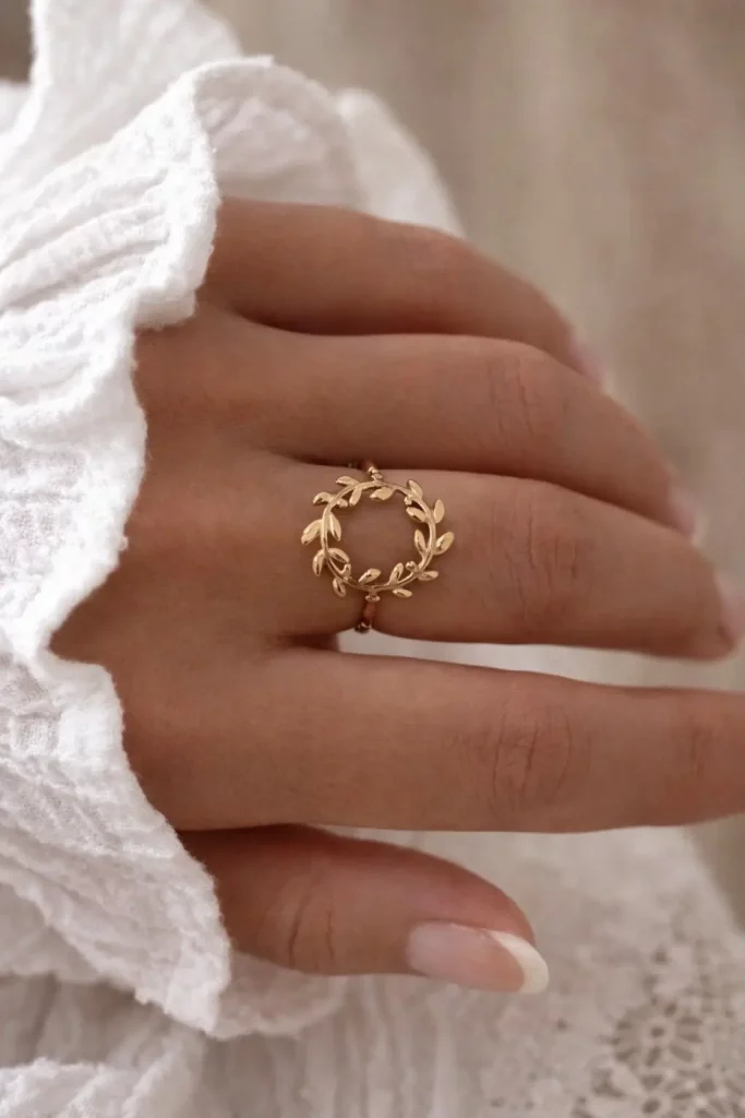 Bague ajustable élégante en acier inoxydable