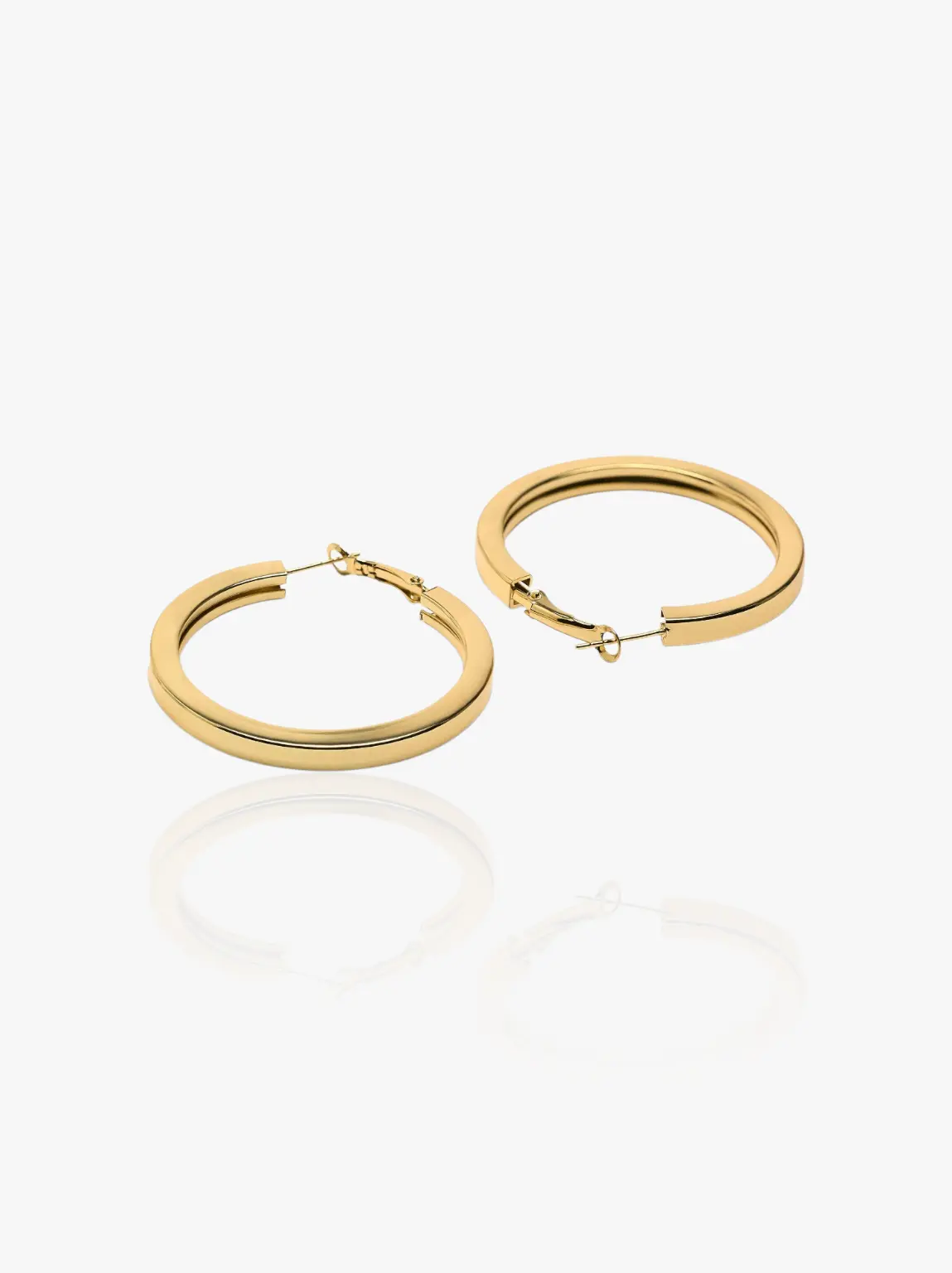 Boucles d'oreilles créoles doré en acier inoxydable et hypoallergénique pour femme