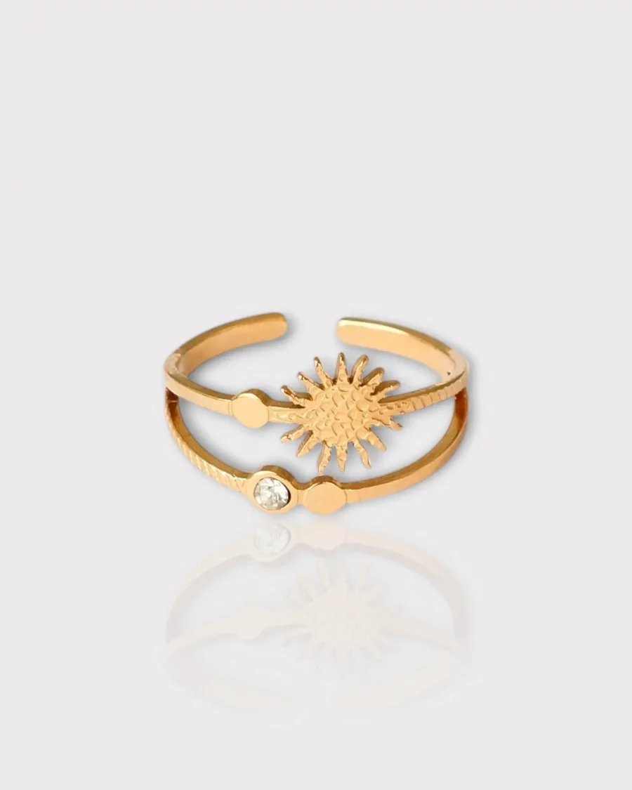 Bague ajustable en acier inoxydable, doré