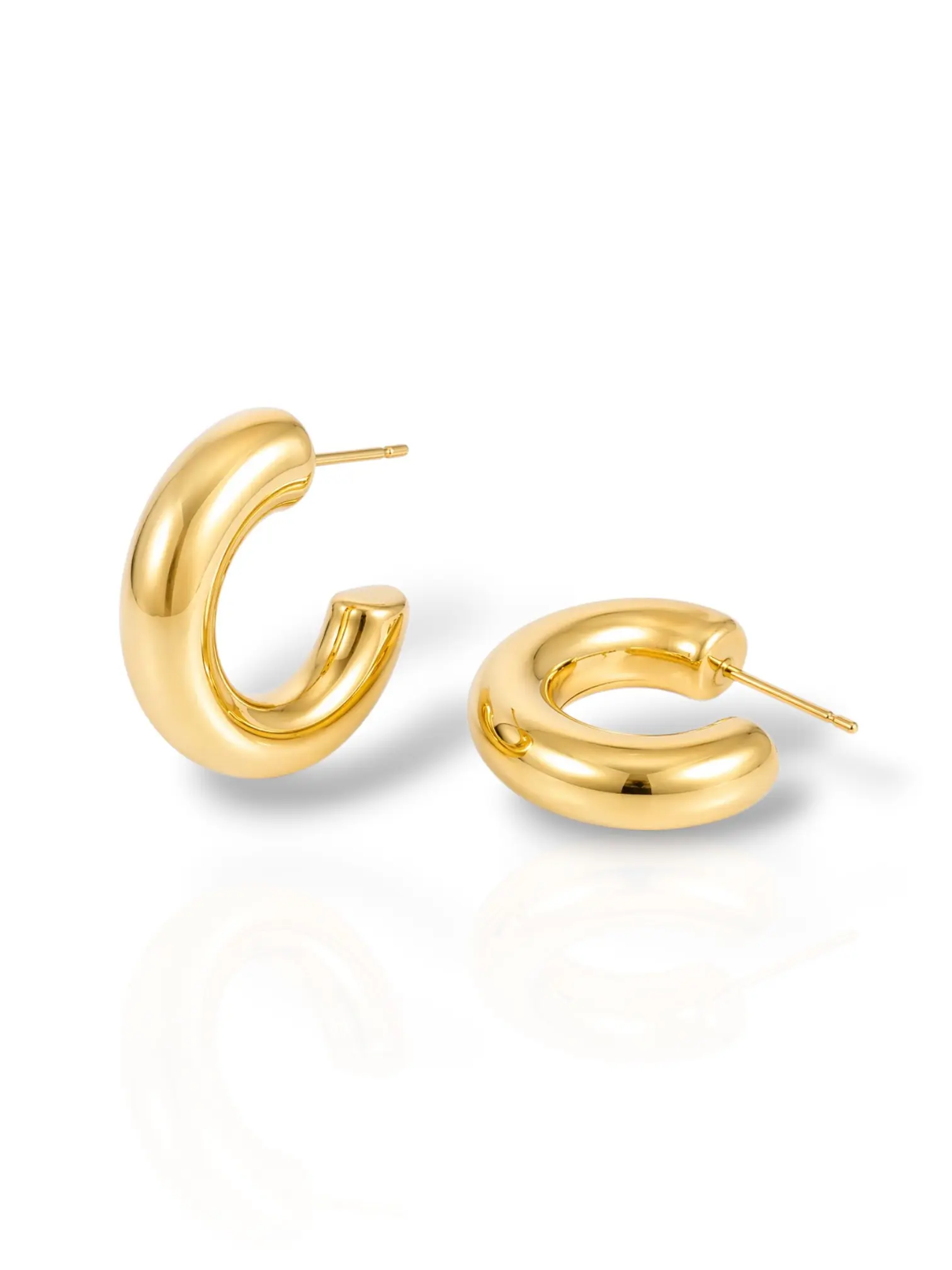 Boucles d'oreilles créoles doré – Image 4