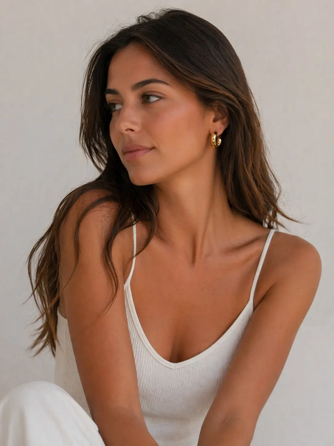 Boucles d'oreilles créoles doré – Image 3