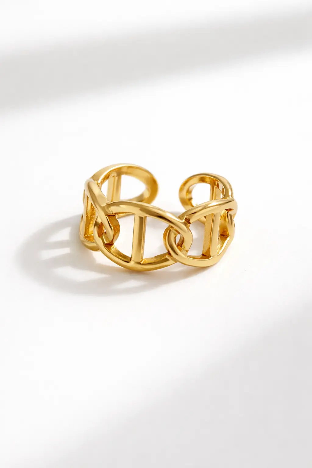 Bague maille marine ajustable doré