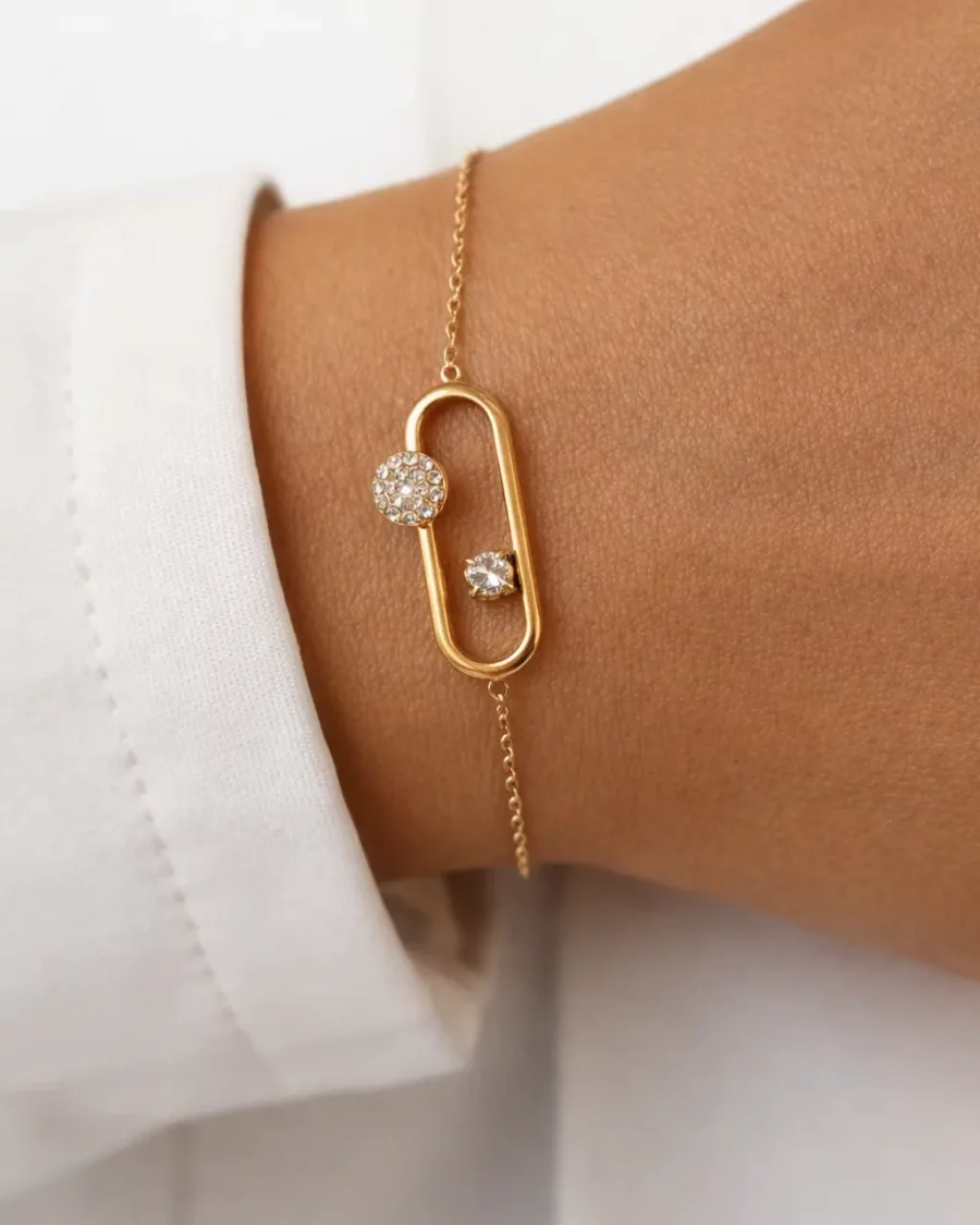 Bracelet trombone strass femme