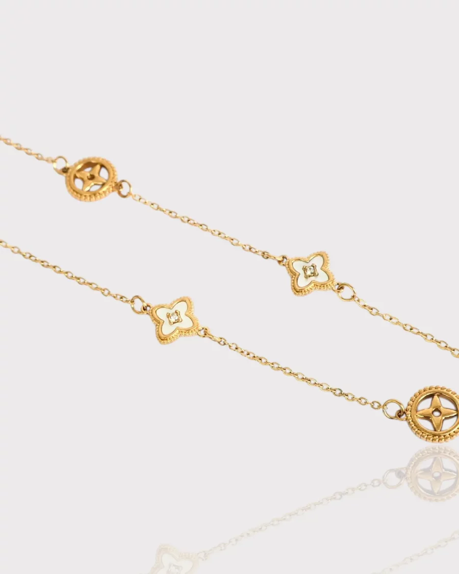 Collier tendance acier inoxydable doré