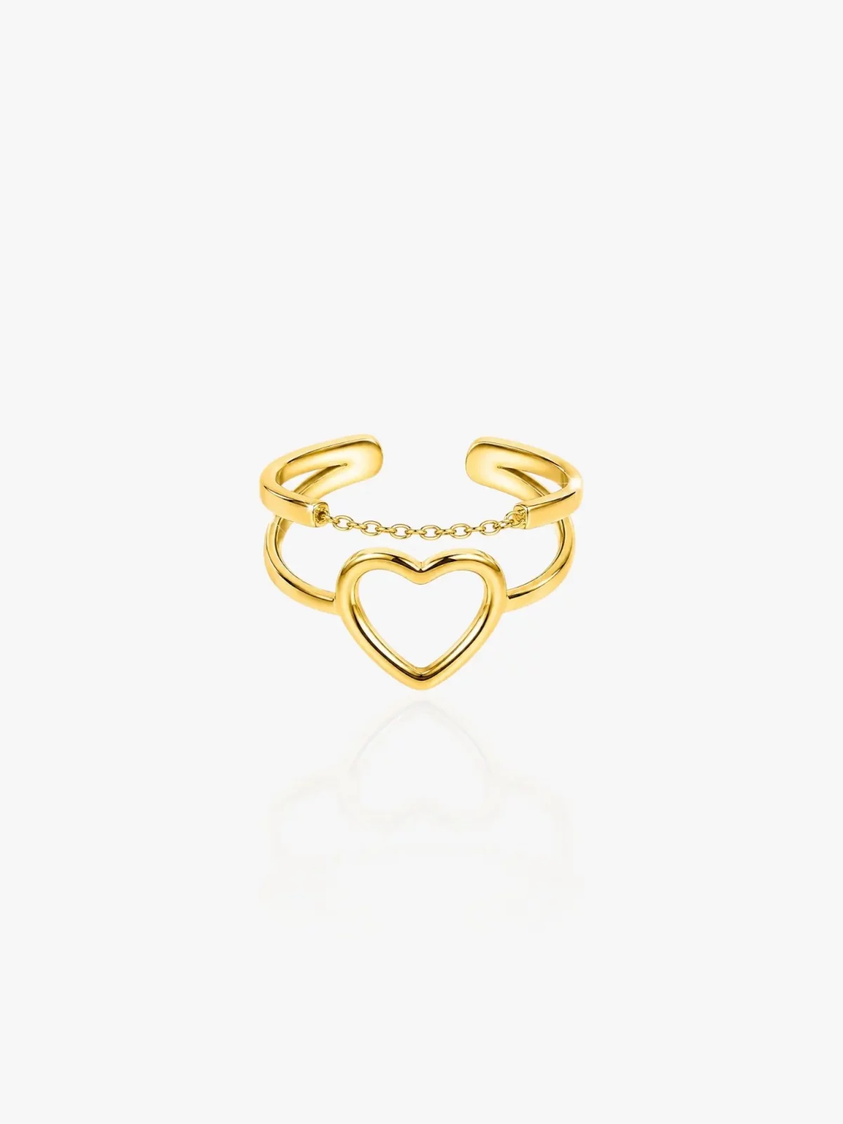 Bague avec cœur dorée – Image 2