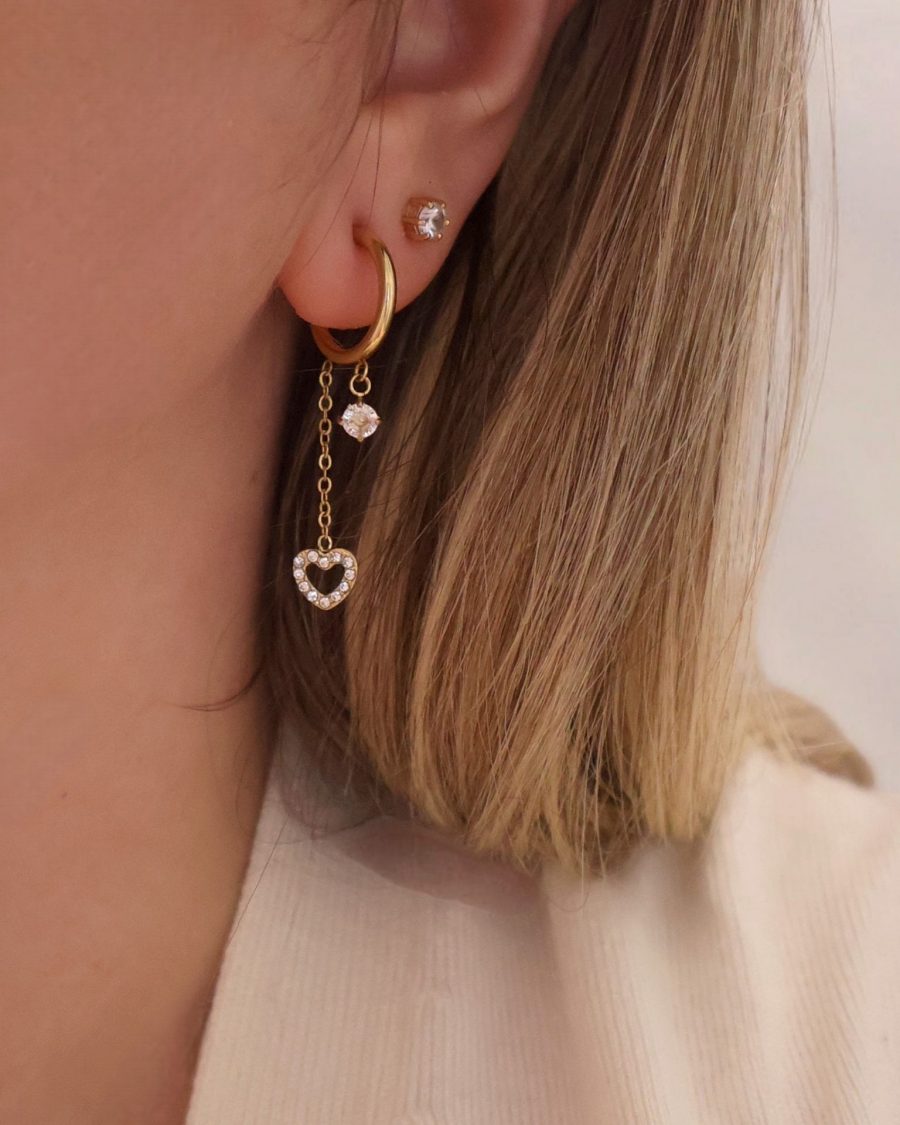 Boucles d’oreilles pendantes avec cœur