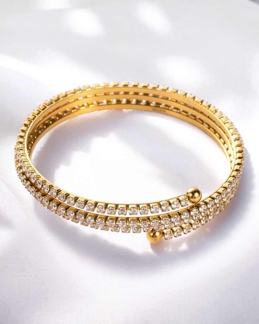 Bracelet strass zircon doré pour femme