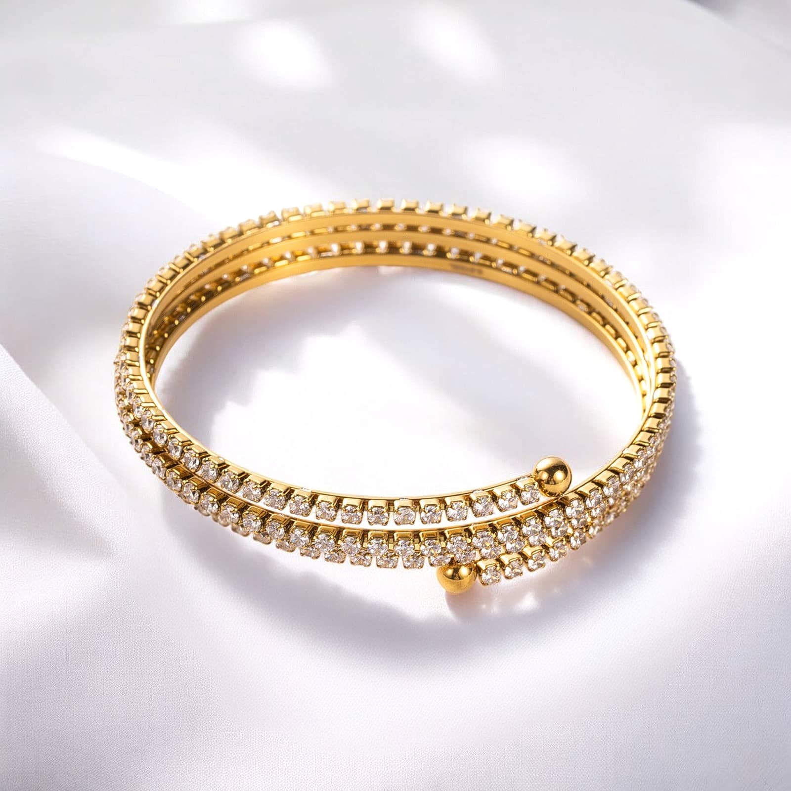 Bracelet strass zircon doré pour femme