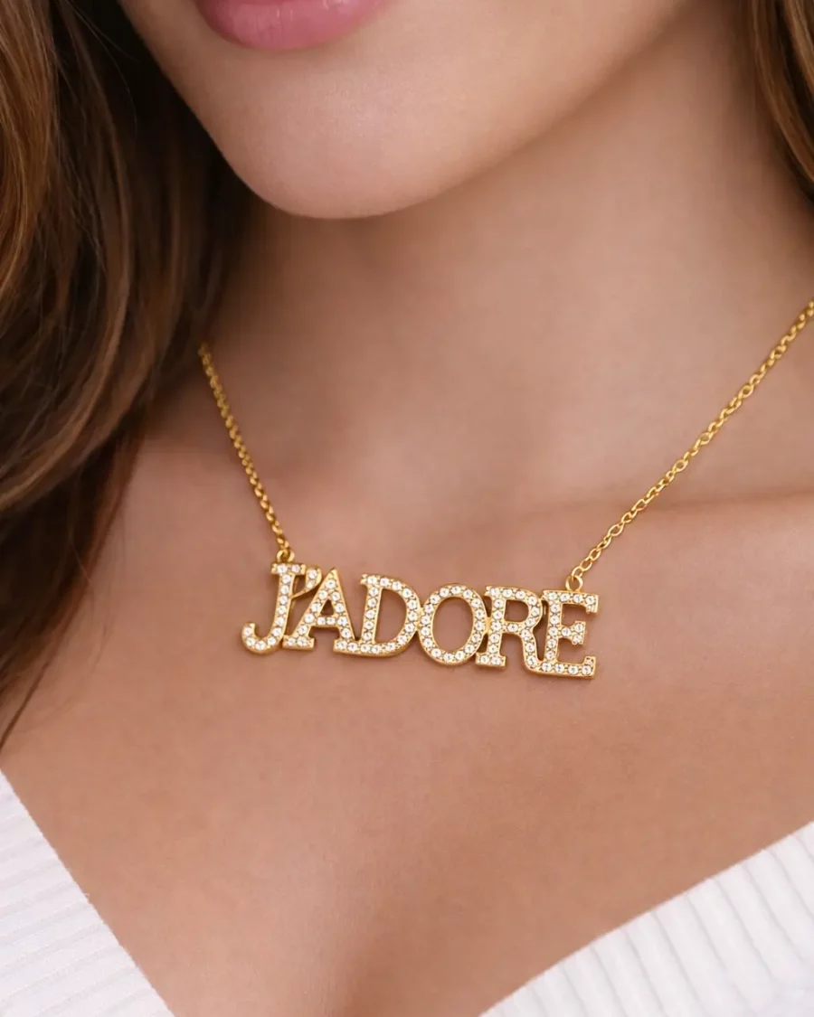 Collier j'adore doré