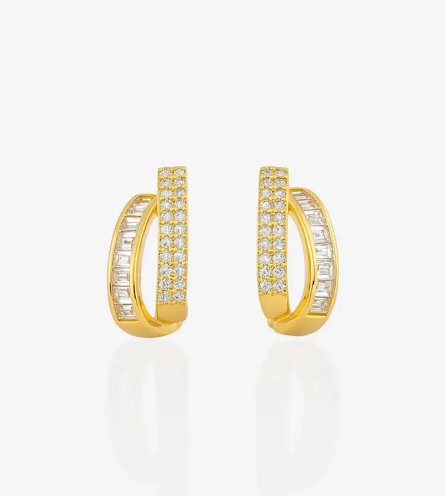 Boucles d'oreilles strass doré
