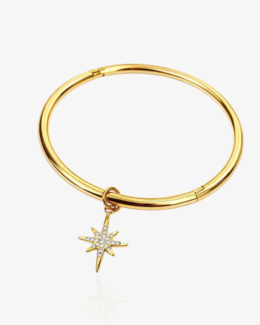 Jonc étoile strass doré