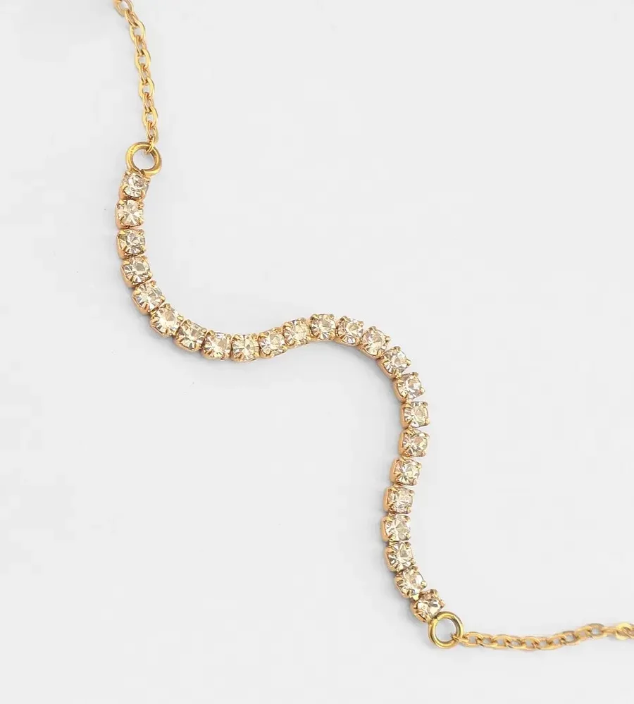 Bracelet avec strass doré