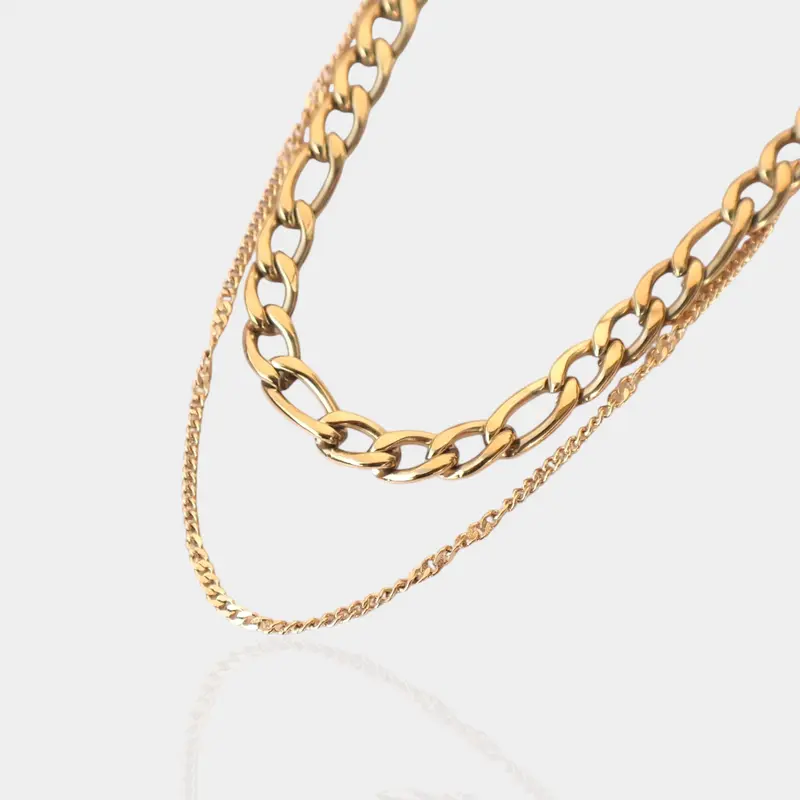 Collier avec double chaine doré