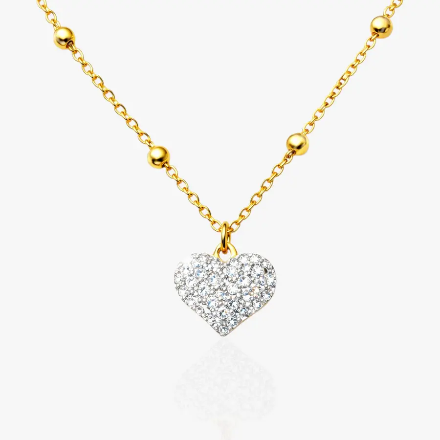 Collier cœur femme doré
