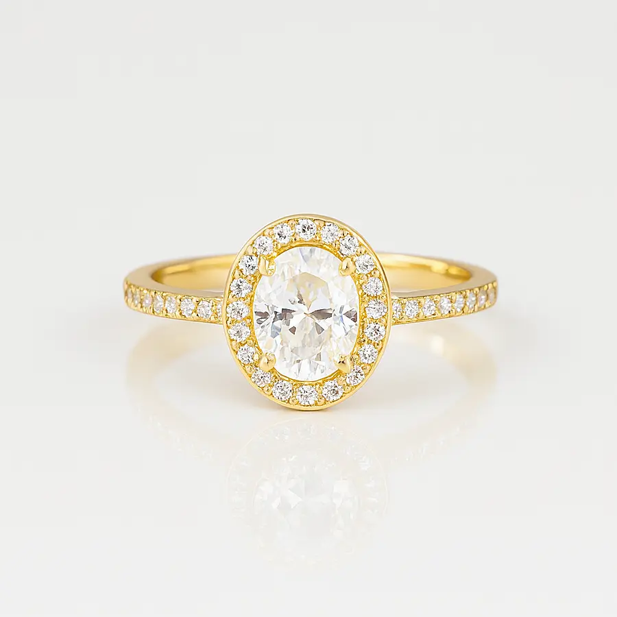 Bague solitaire avec strass