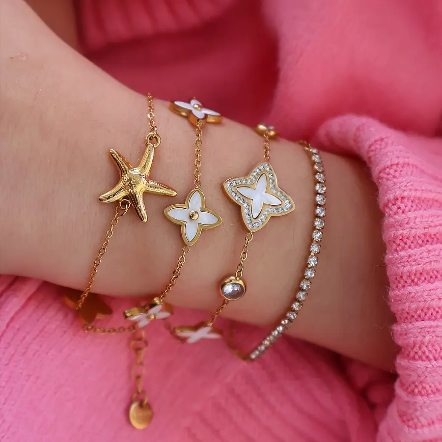 Bracelet trèfles doré