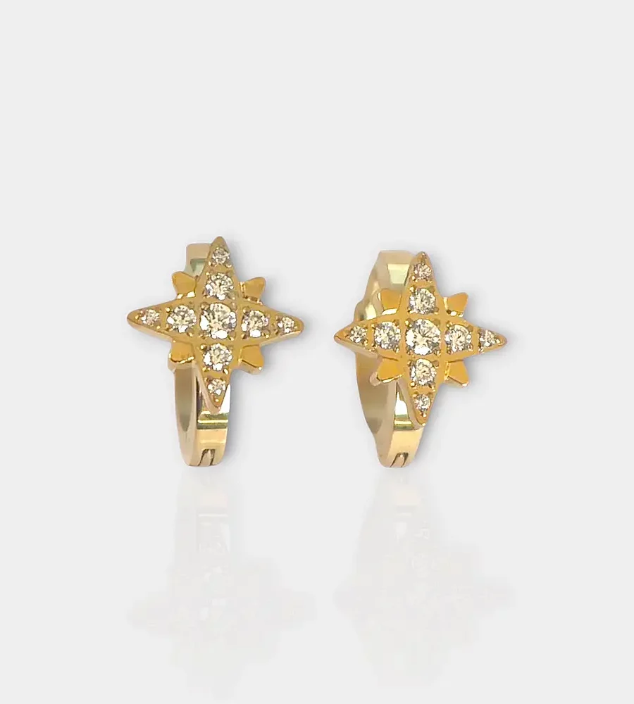 Mini créole étoile doré avec strass