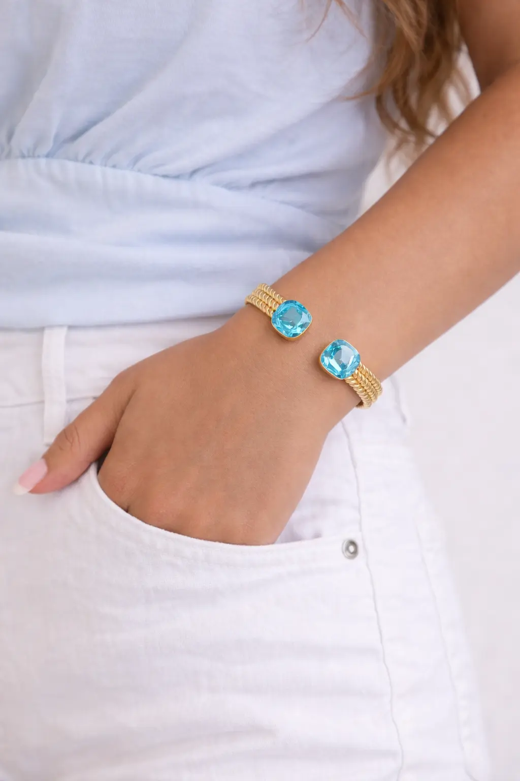 Bracelet Cristaux Swarovski Bleu – Image 2