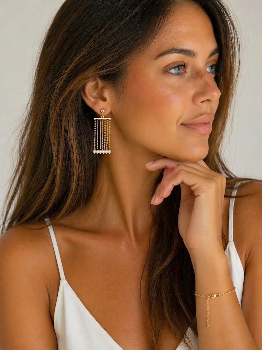 Boucles d’oreilles pendante doré acier inoxydable hypoallergéniques