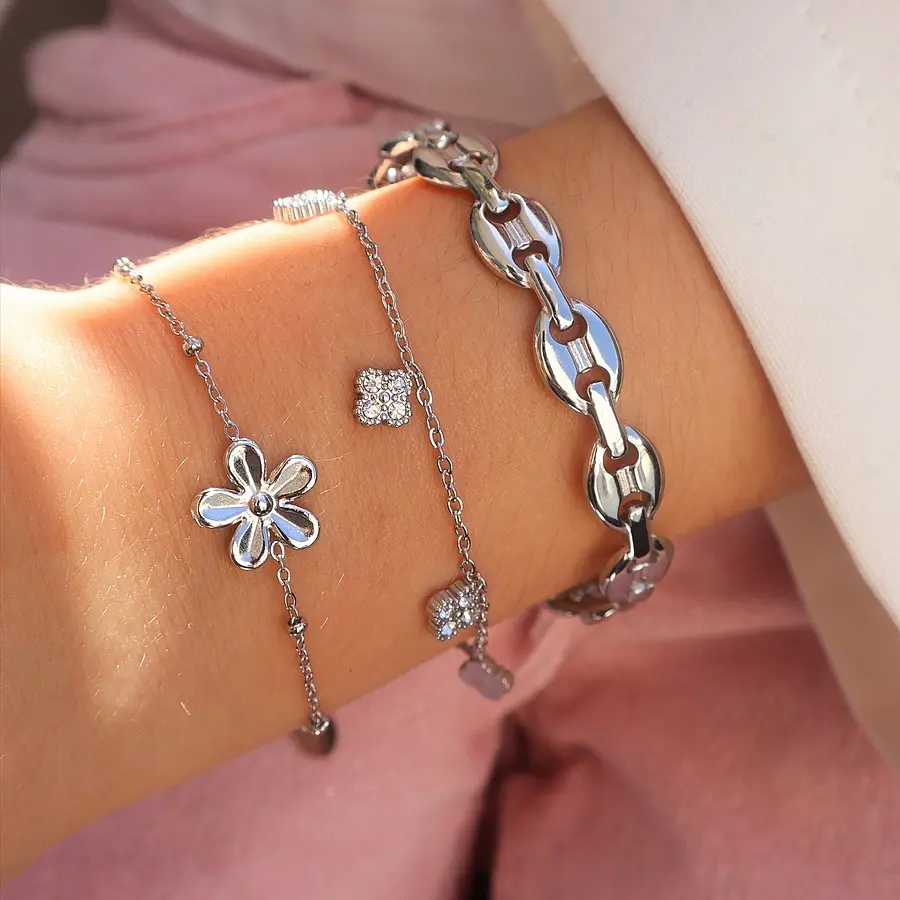 Compositions de bracelets argenté