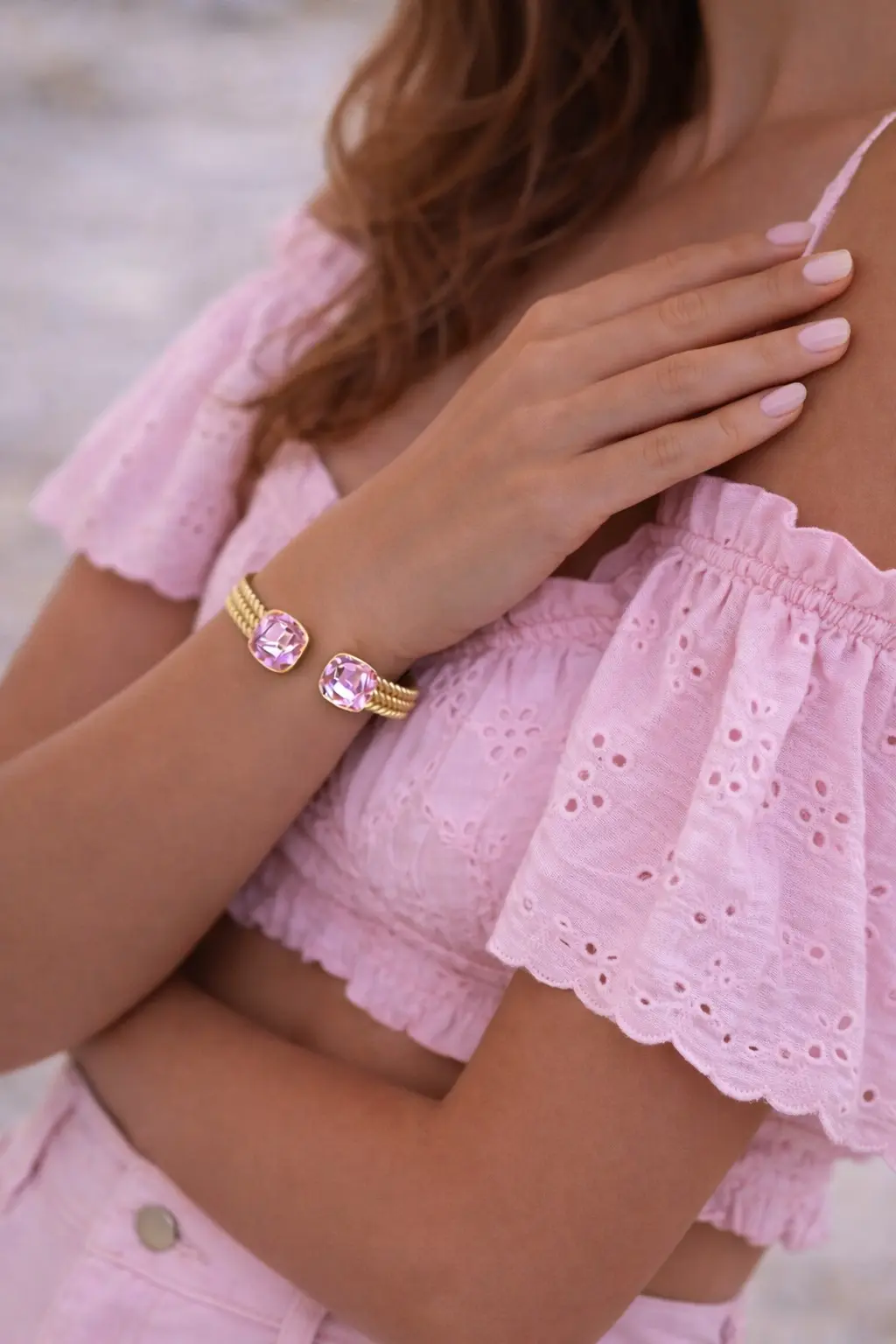 Bracelet Cristaux Swarovski Rose