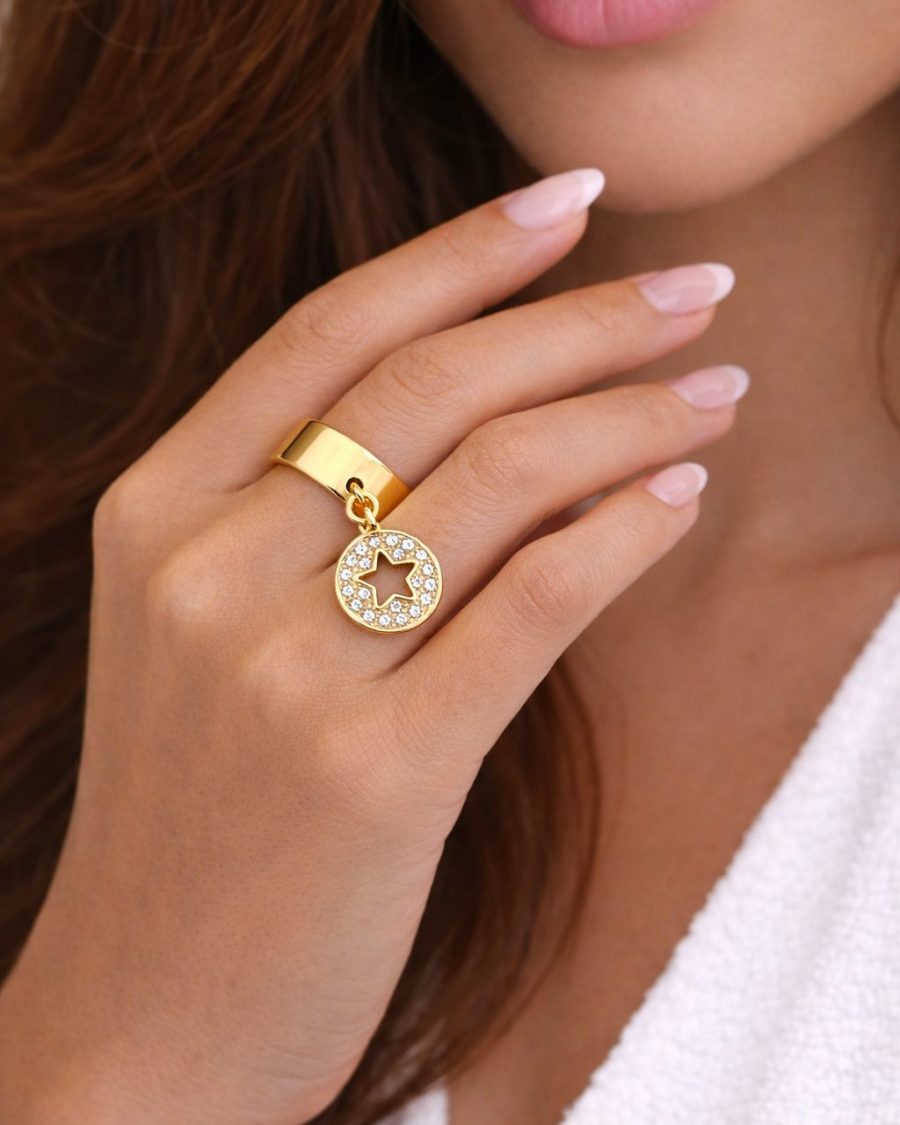 Bague breloque étoile ajustable