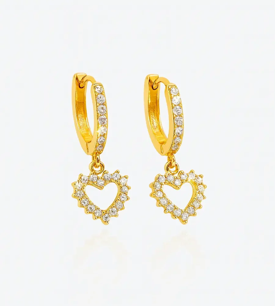 Boucles d'oreilles créoles cœur