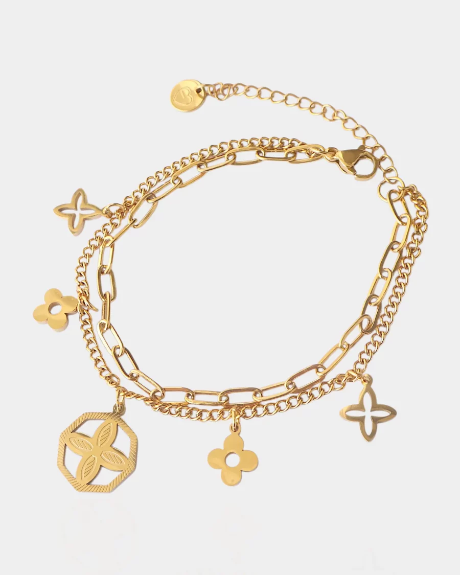 Bracelet breloque trèfles