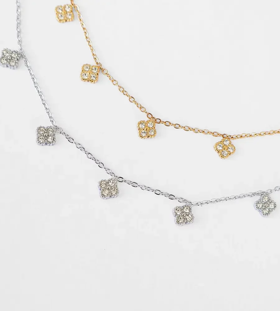 bracelet pendentifs strass femme doré et argenté