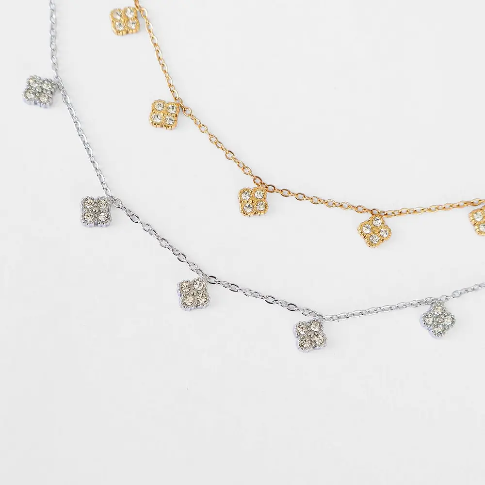 bracelet pendentifs strass femme doré et argenté
