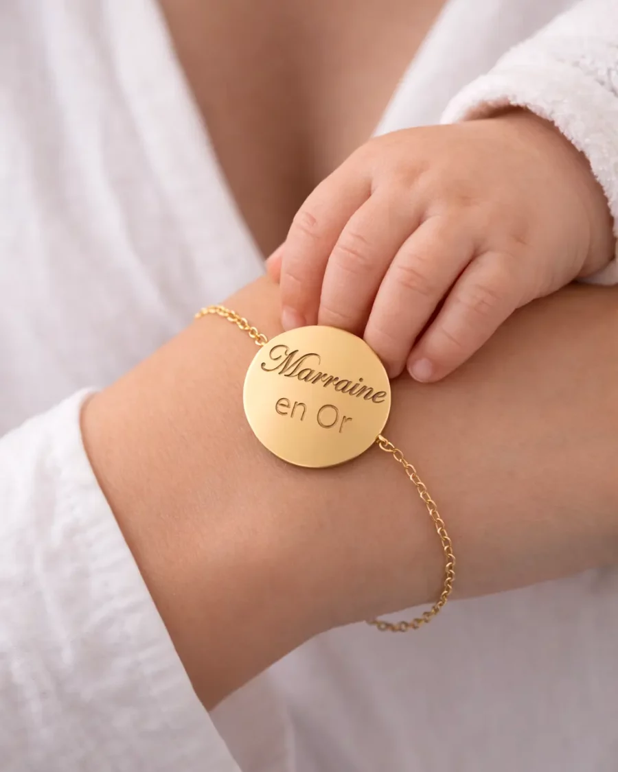 Bijoux Marraine personnalisé doré