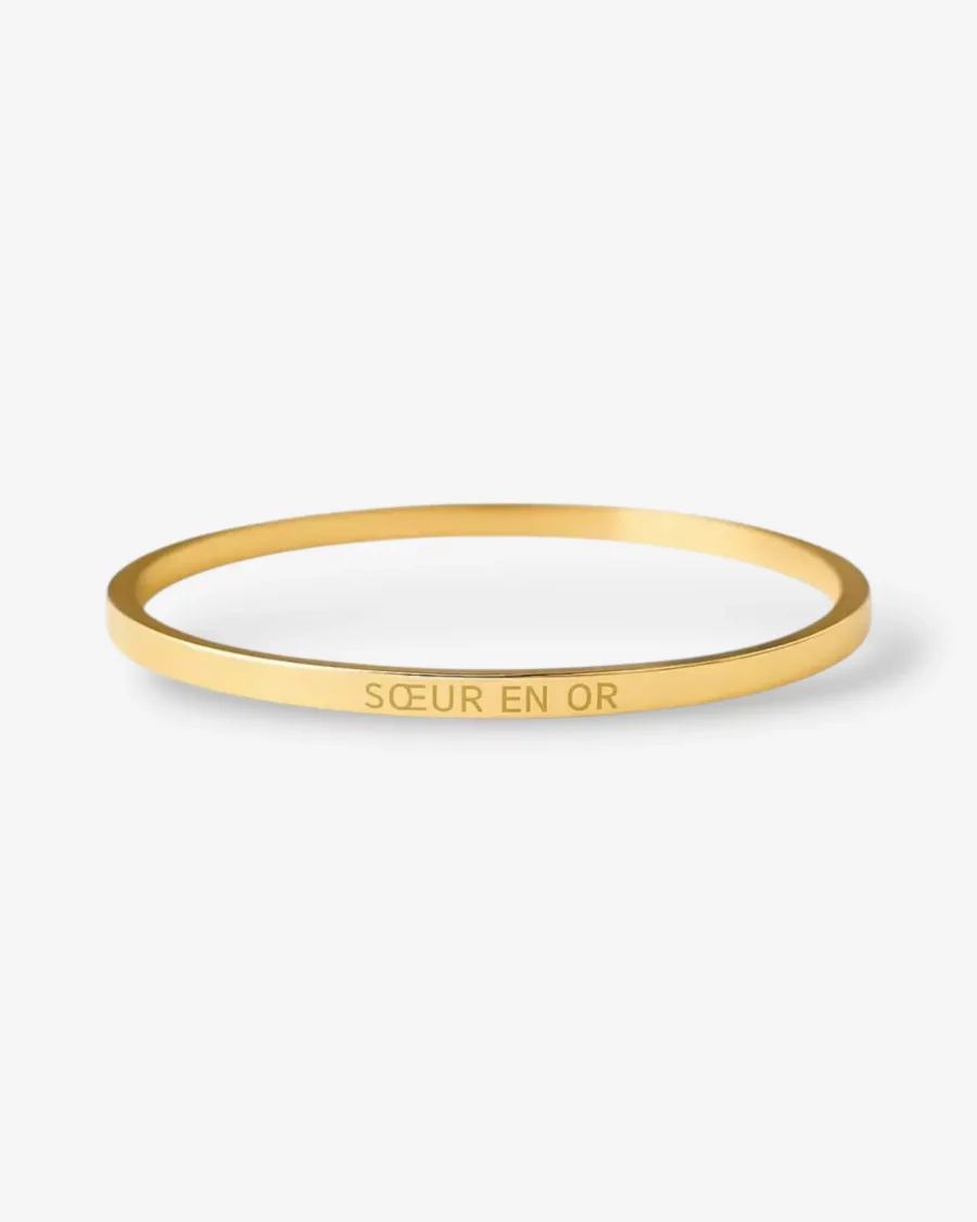 Bracelet soeur doré en acier inoxydable pour femme