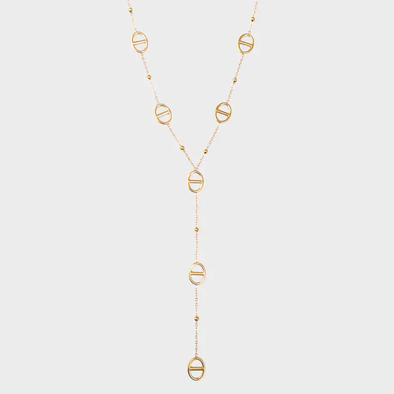 Collier maille marine Y