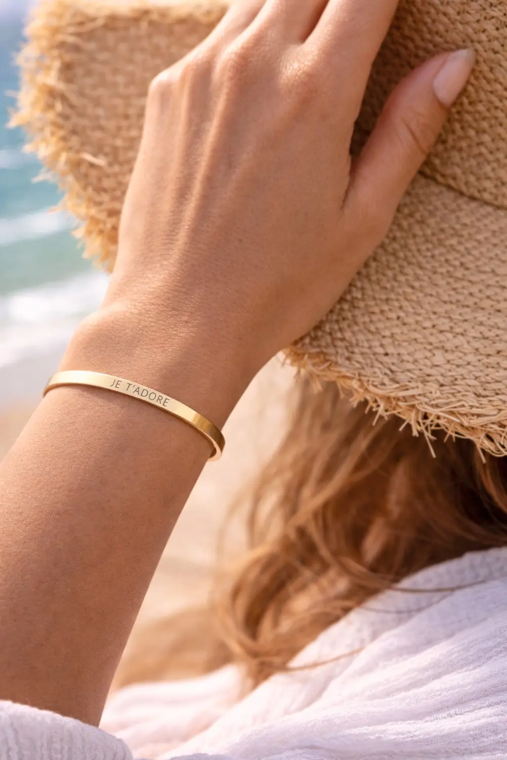Bracelet je t'adore en acier inoxydable, hypoallergenique