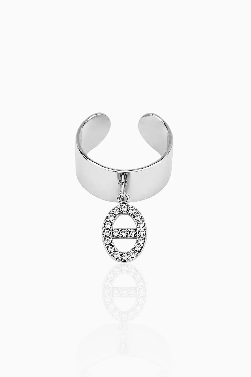 Bague breloque maille marine argenté acier inoxydable femme