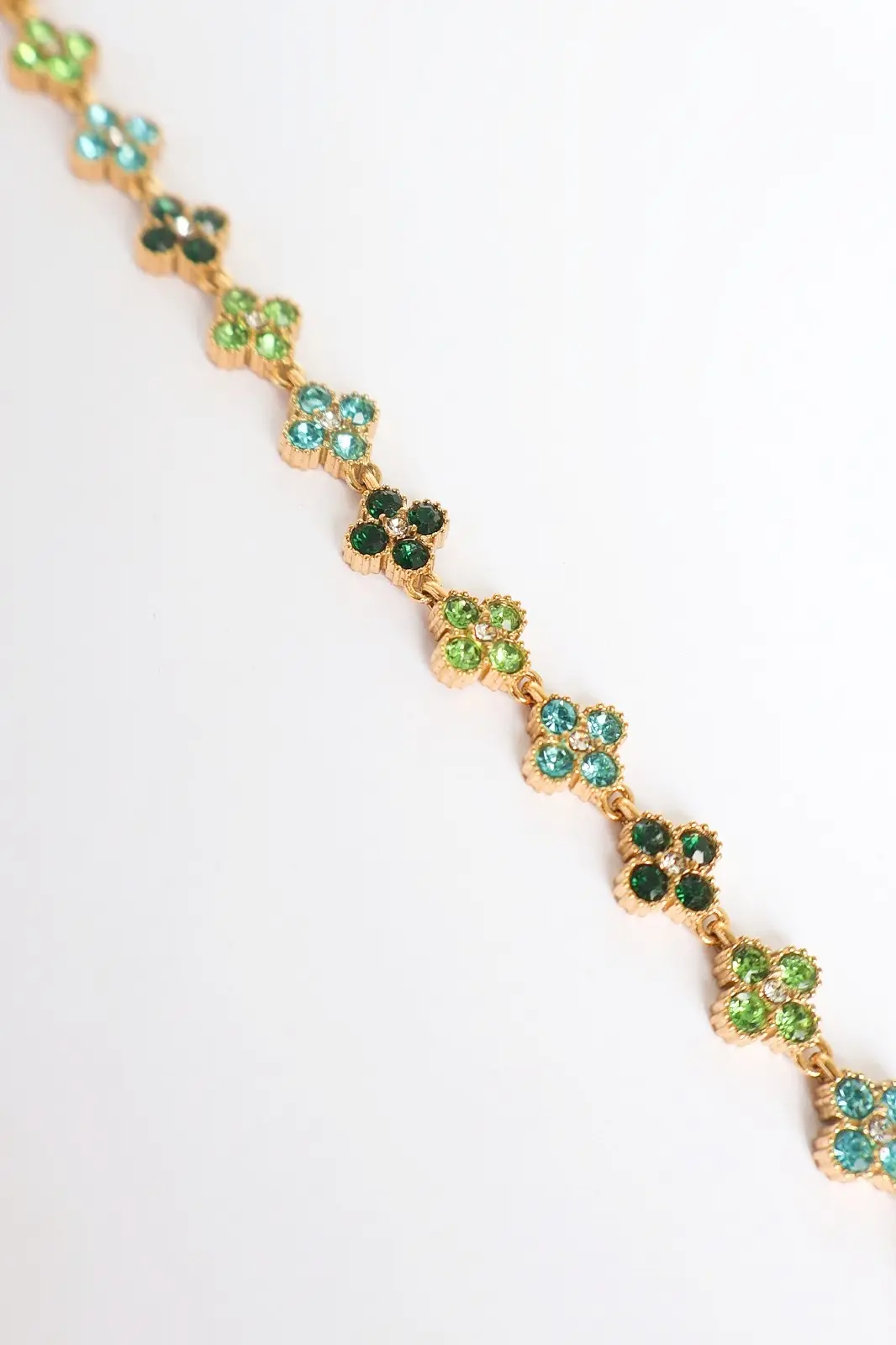 Bracelet fleur coloré acier inoxydable pour femme, finition doré