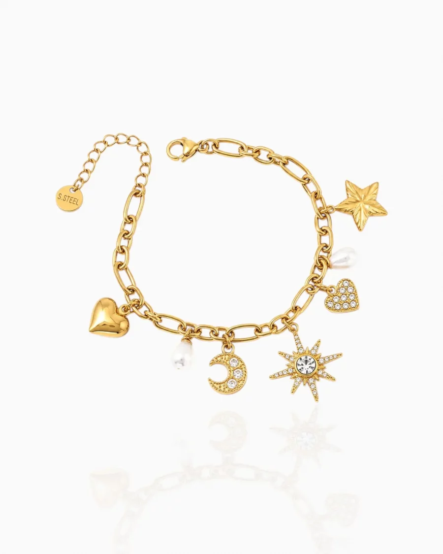 Bracelet Charms Céleste Doré acier inoxydable